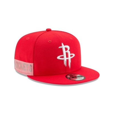 Red Houston Rockets Hat - New Era NBA Clear Feature 9FIFTY Snapback Caps USA4687132